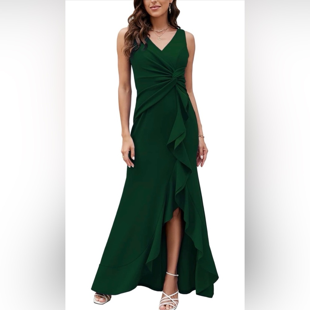 Formal Sleeveless Wrap Dress